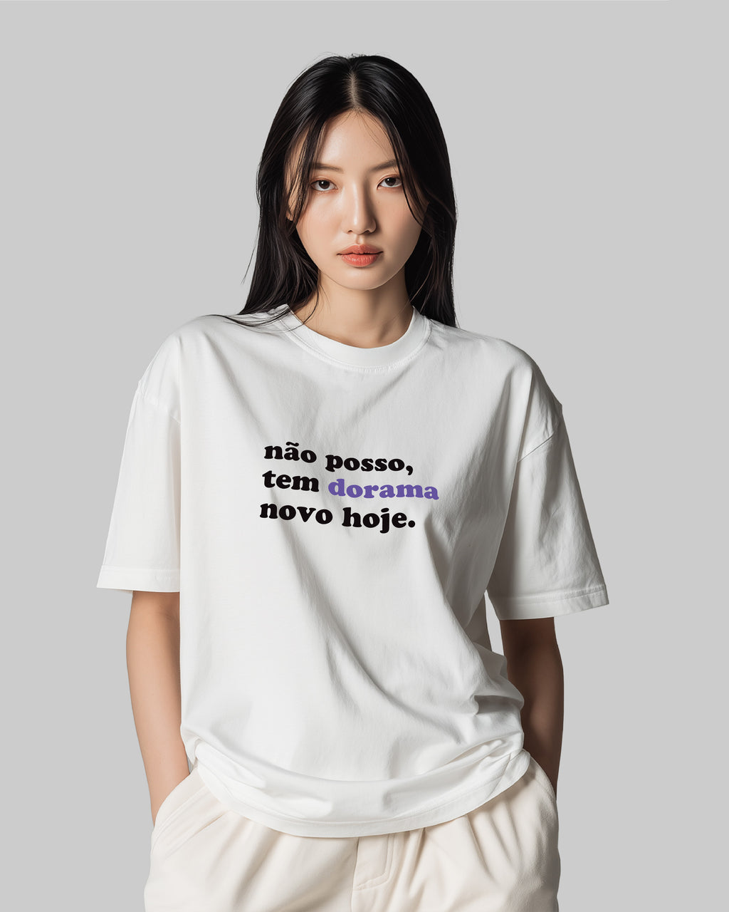 Camiseta Não posso, tem dorama novo hoje